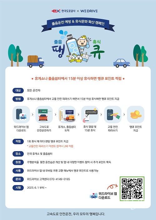 한국도로공사, 모바일 교통 데이터 기반 『안전운전 땡큐 포인트』제도 운영